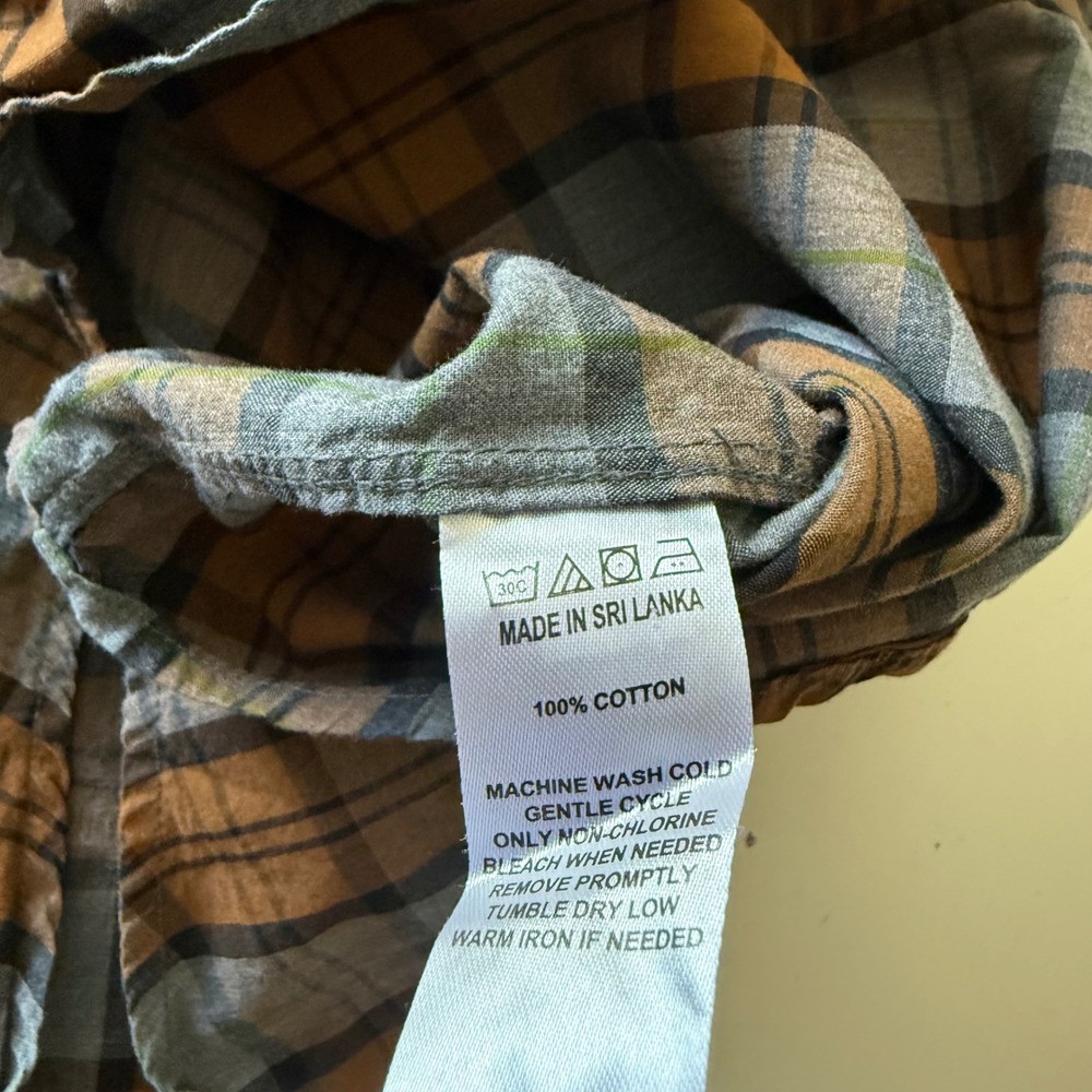 Filson Mens Plaid Button Down Shirt Brown Grey Cotton Long Sleeve Size SMALL - Picture 8 of 8